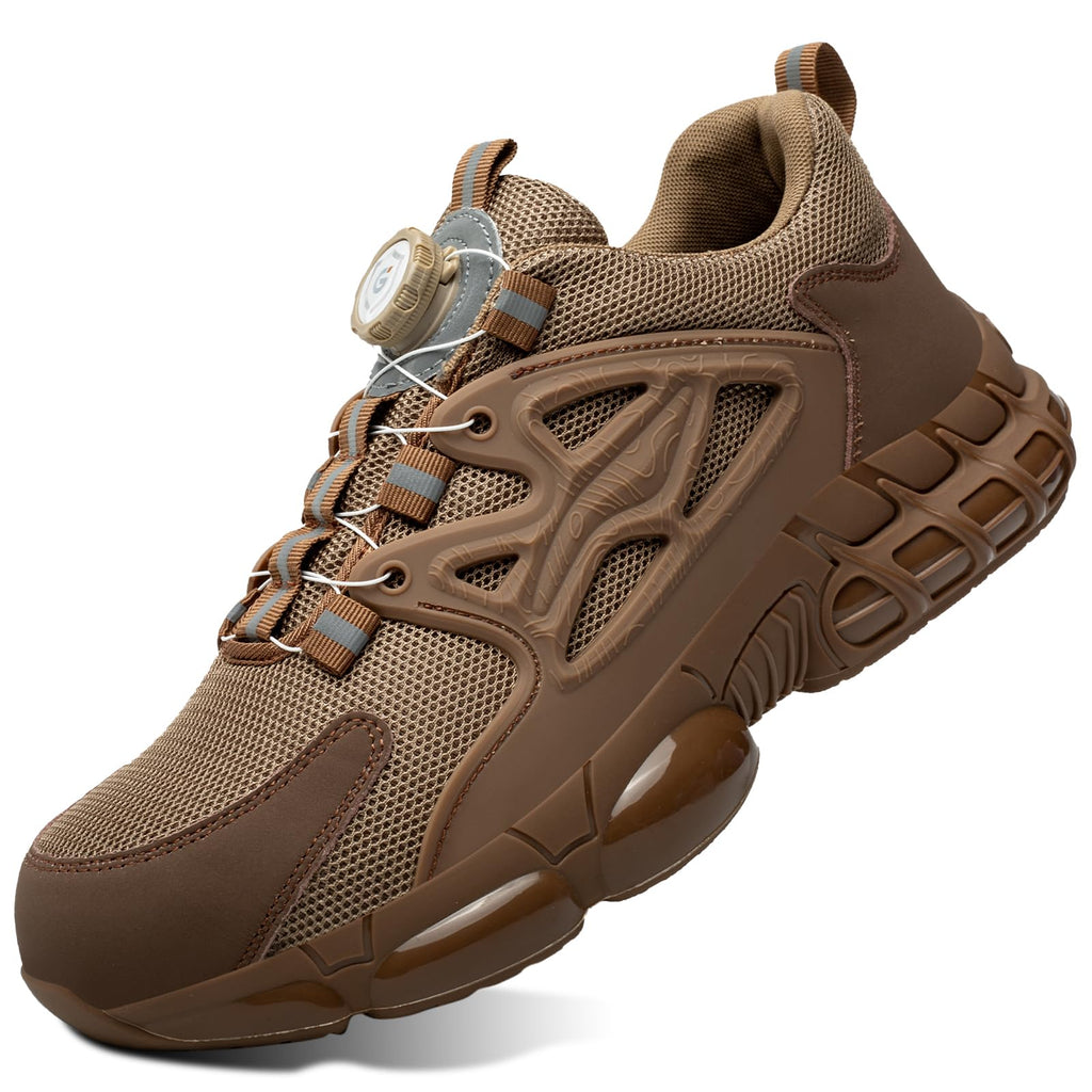 Scarpe Antinfortunistiche Uomo Donna Leggere Traspiranti Sneakers Antiscivolo Scarpe Sicurezza con Punta in Acciaio Regolazione Rapida dei Lacci 36-46 EU