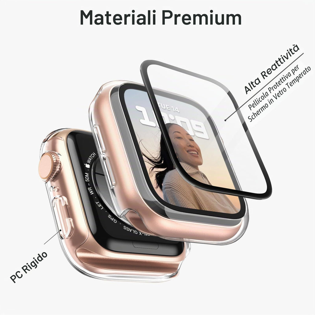 JETech Cover per Apple Watch Series 11/10 46mm, Nero