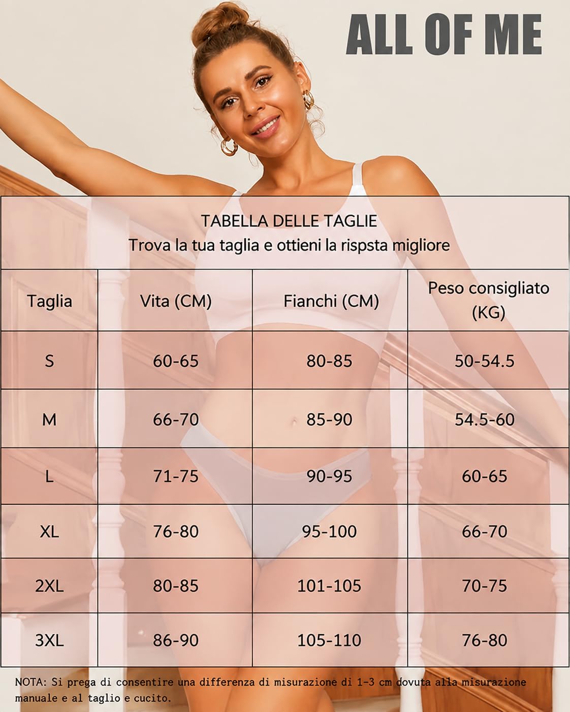 ALL OF ME 6 Pack Mutande Donne Cotone Intimo Donne Scivolare Morbido Hipster Mutandine Sexy Slip Multipack S-XL