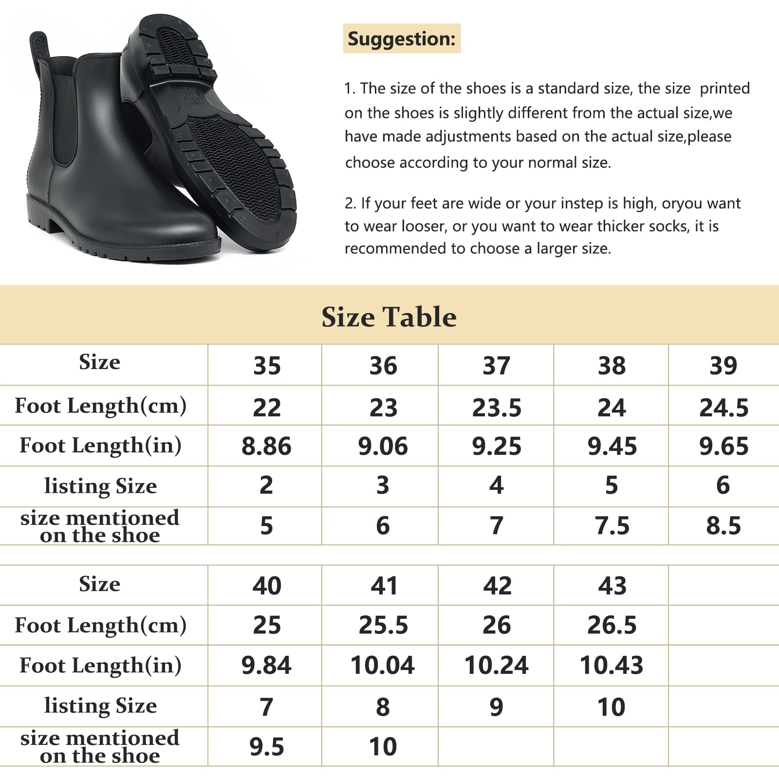 Geweo Stivali Di Gomma Donna Chelsea Uomo Impermeabile Antivento in Nero Marrone Grigio Rosso Bianco Taglia 35-43