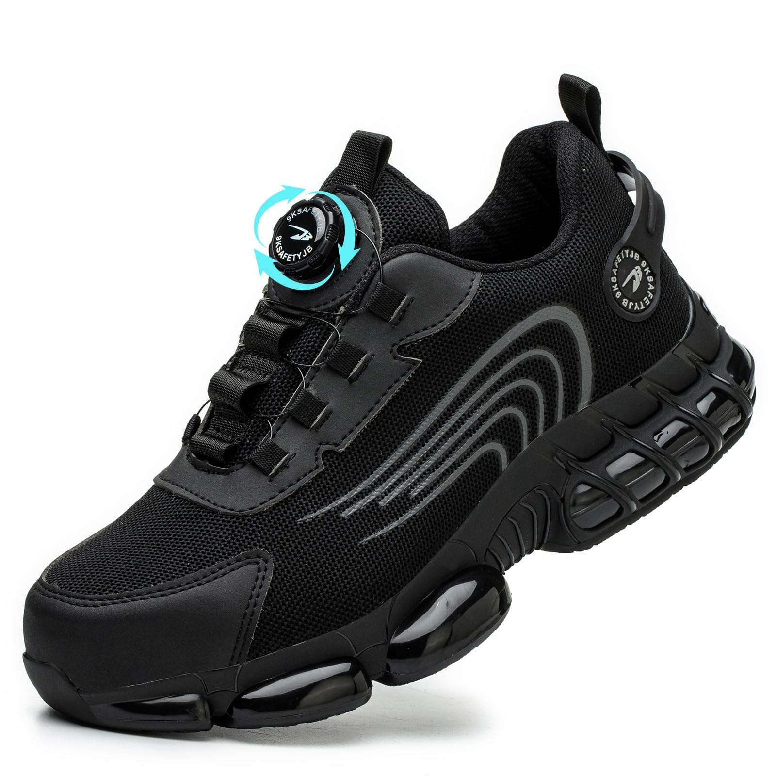 Scarpe Antinfortunistiche Uomo Donna Leggere Traspiranti Sneakers Antiscivolo Scarpe Sicurezza con Punta in Acciaio Regolazione Rapida dei Lacci 36-46 EU