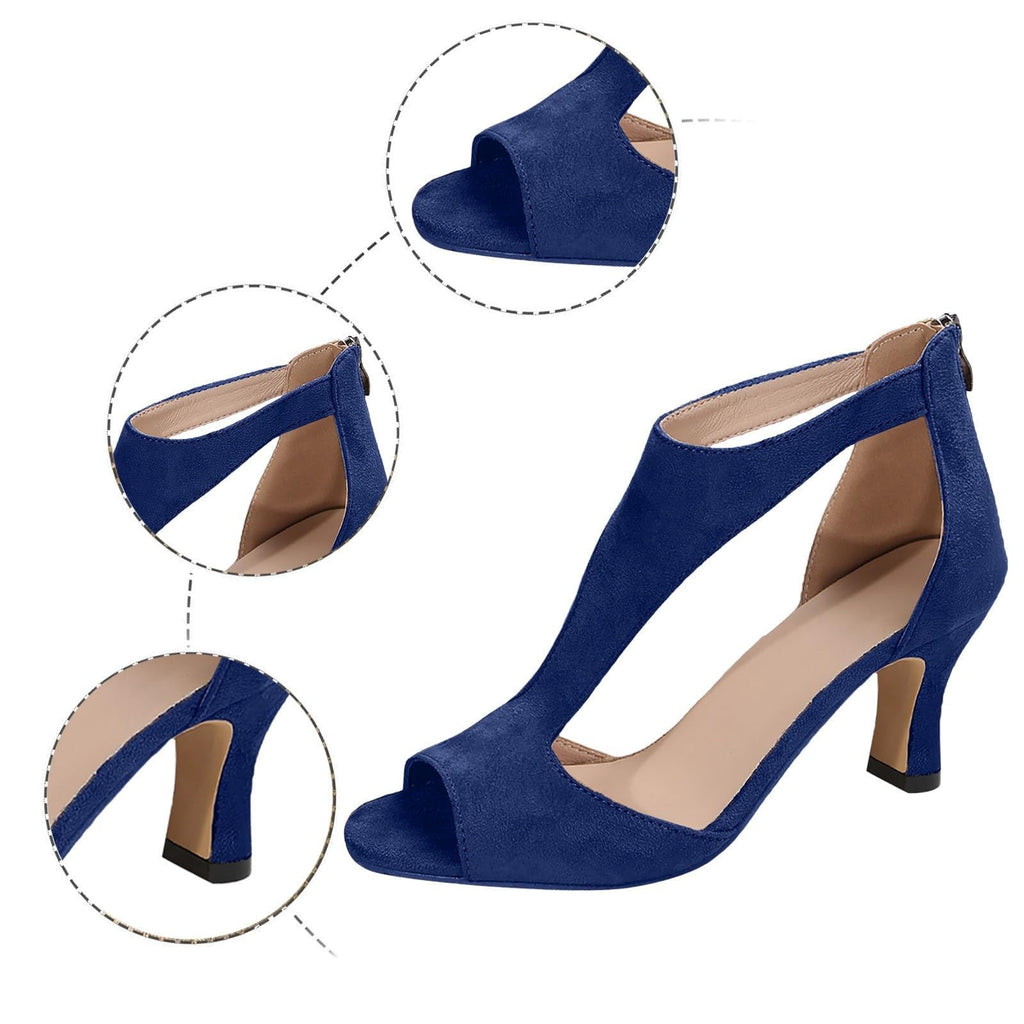 Sandali Donna Estive Eleganti con Tacco Scarpe Estive Comode Elegante Sandali Cerimonia con Cinturino alla Caviglia Heeled Sandal Classiche Neri Fibbie Tacchi Sandalo Sposa Matrimonio Tango Latin