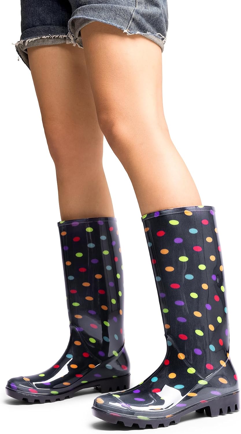DREAM PAIRS Stivali Pioggia Donna Trasparenti