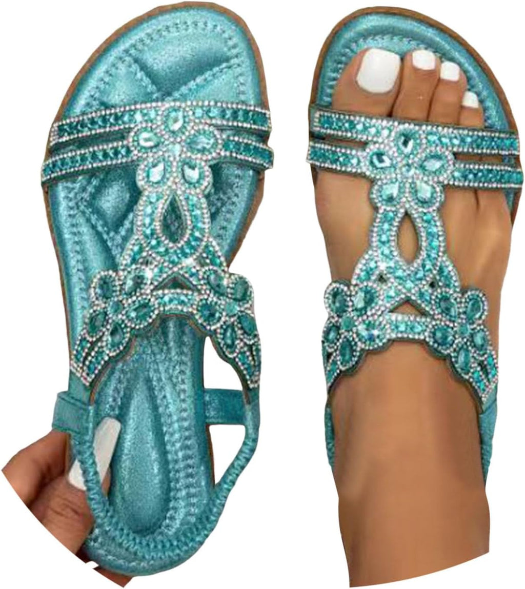 Generico Sandali Donna Estive,Sandali Donna Estive Eleganti,Sandalo Gioiello,Sandalo Da Con Strass,Infradito Con Strass,Infradito Gioiello,sandali Bohémien, Casual Open Toe sandali,sandals argento 39