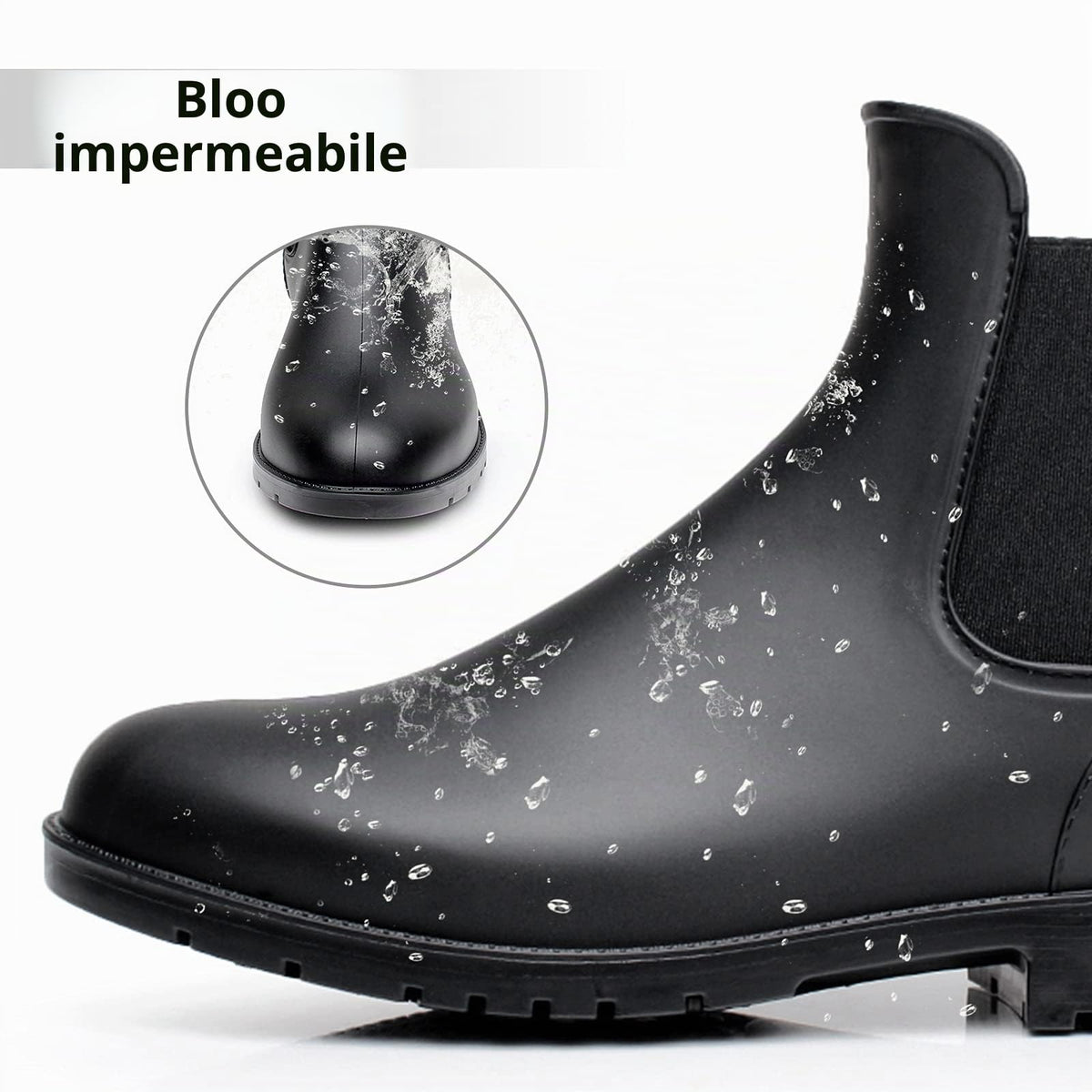 Geweo Stivali Di Gomma Donna Chelsea Uomo Impermeabile Antivento in Nero Marrone Grigio Rosso Bianco Taglia 35-43