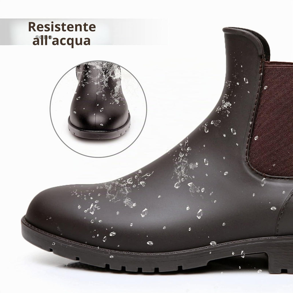 Geweo Stivali Di Gomma Donna Chelsea Uomo Impermeabile Antivento in Nero Marrone Grigio Rosso Bianco Taglia 35-43