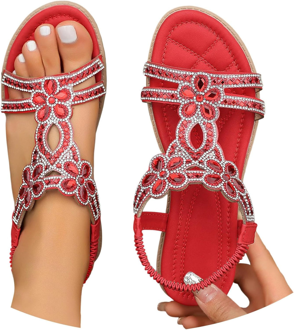 Generico Sandali Donna Estive,Sandali Donna Estive Eleganti,Sandalo Gioiello,Sandalo Da Con Strass,Infradito Con Strass,Infradito Gioiello,sandali Bohémien, Casual Open Toe sandali,sandals argento 39