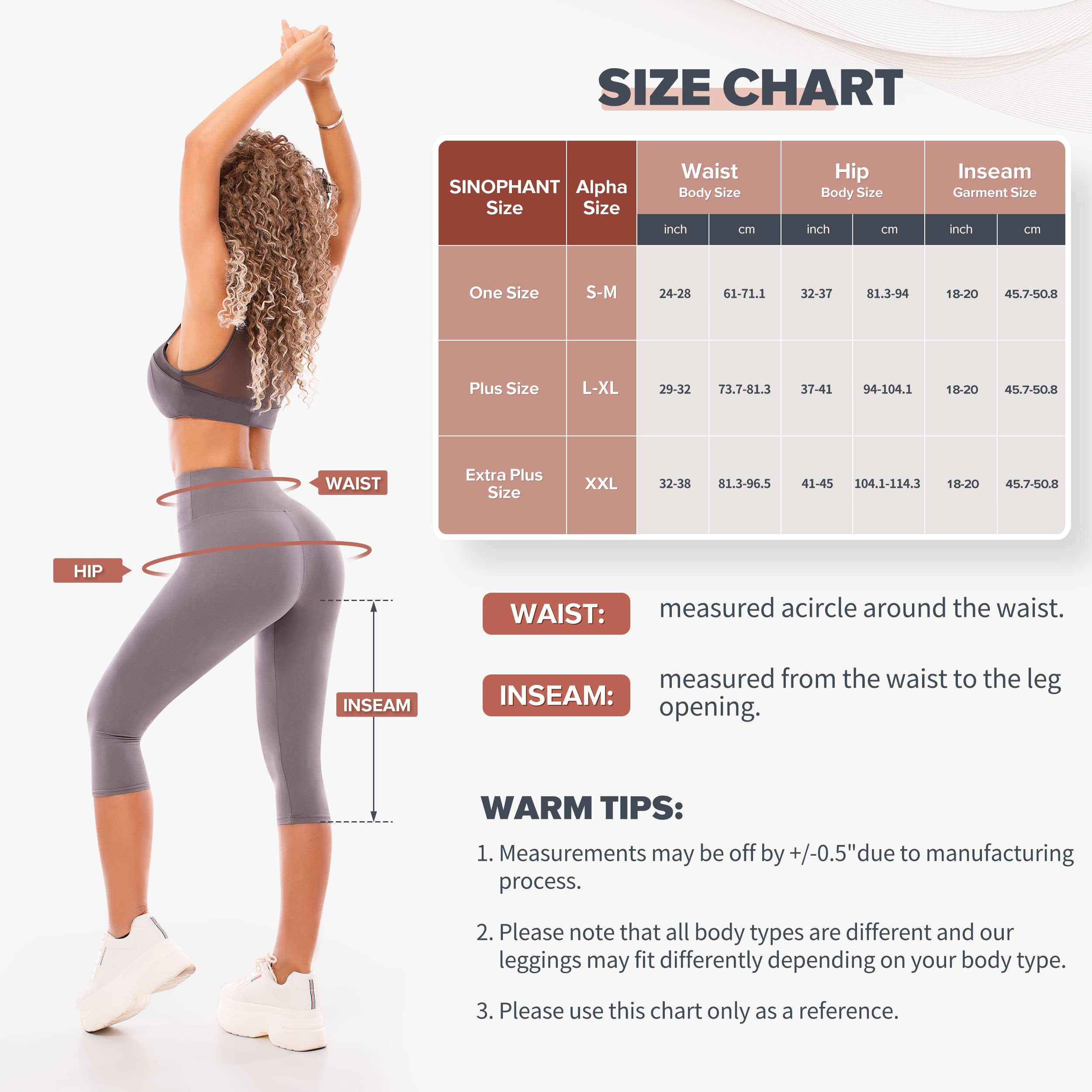 SINOPHANT 3/4 Leggins Capri Vita Alta Donna, Estivi Leggings Donna Fitness Corti Pantaloncini Yoga Coprenti Pinocchietto Opaco Elastici Morbido per Sportivi o Casual