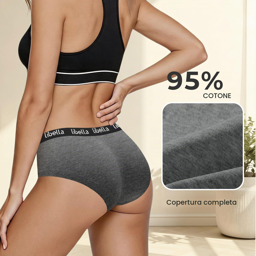 Libella Slip Donna Bassi in Cotone Elasticizzato Mutande Pacco da 6