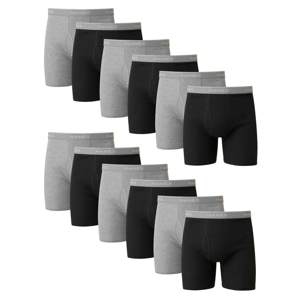 Hanes mens Underwear Boxer Briefs Pack, Cool & Breathable Cotton Moisture-wicking Underwear for Men, No Ride Up