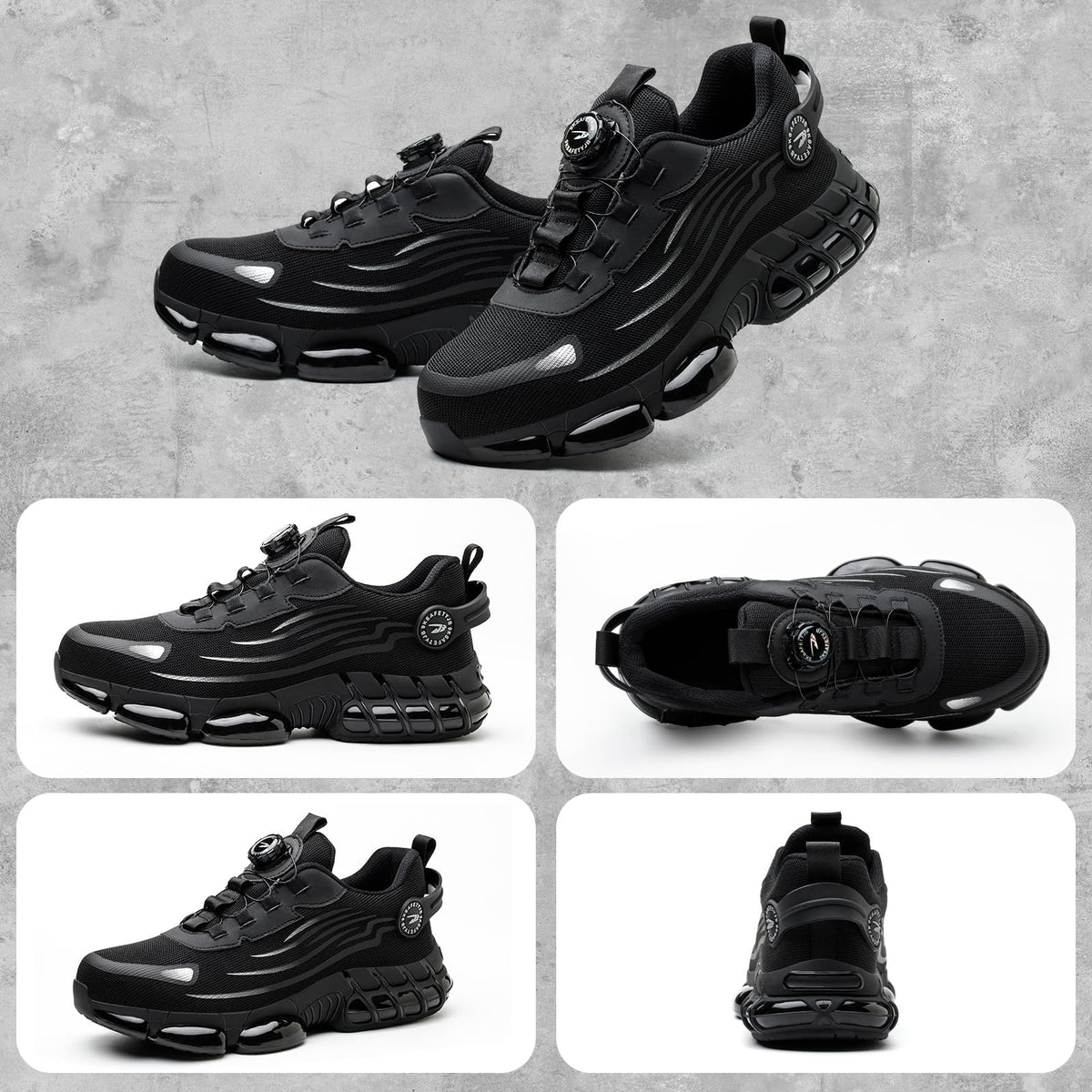 Scarpe Antinfortunistiche Uomo Donna Leggere Traspiranti Sneakers Antiscivolo Scarpe Sicurezza con Punta in Acciaio Regolazione Rapida dei Lacci 36-46 EU