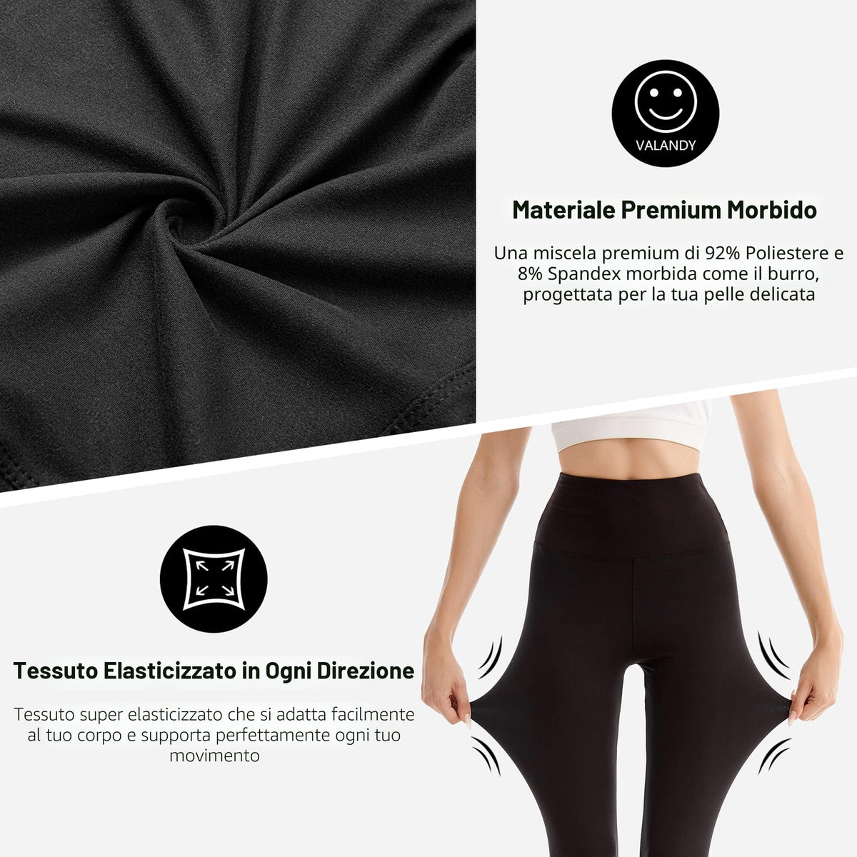 SINOPHANT 3/4 Leggins Capri Vita Alta Donna, Estivi Leggings Donna Fitness Corti Pantaloncini Yoga Coprenti Pinocchietto Opaco Elastici Morbido per Sportivi o Casual