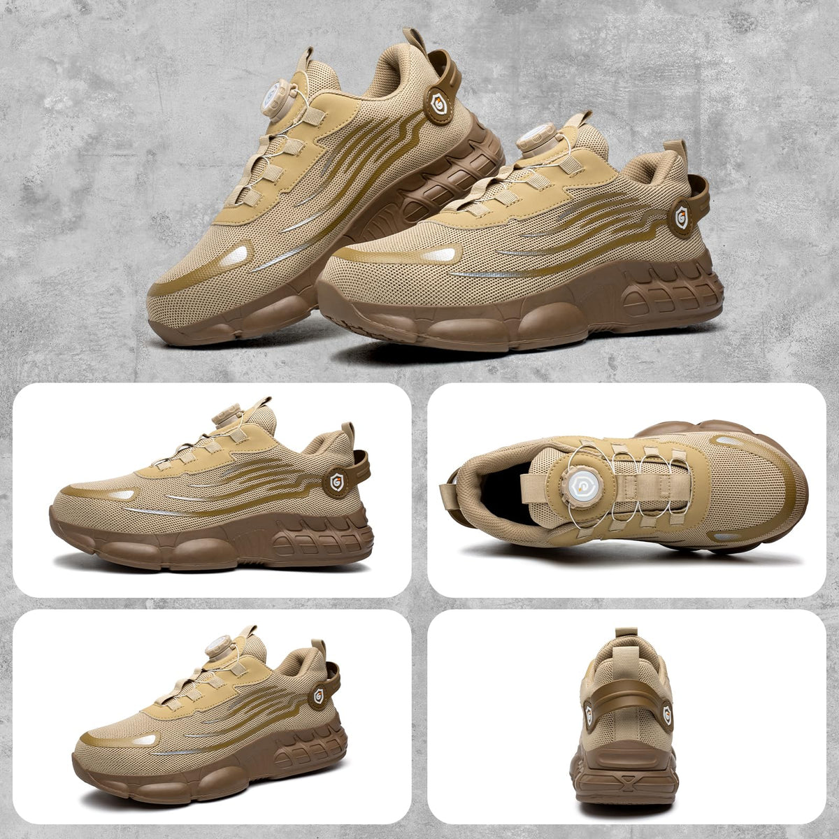 Scarpe Antinfortunistiche Uomo Donna Leggere Traspiranti Sneakers Antiscivolo Scarpe Sicurezza con Punta in Acciaio Regolazione Rapida dei Lacci 36-46 EU