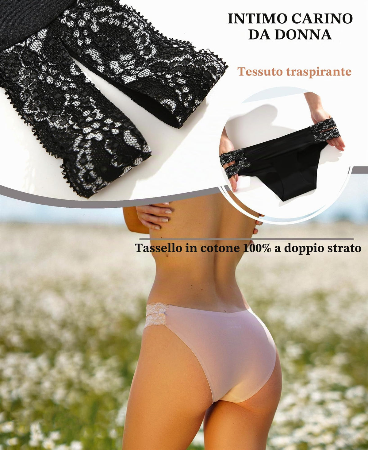 BeReady Mutande Donna Brasiliana Slip Donna Senza Cuciture Pizzo Culotte Donna Senza Cuciture Confortevole Invisibile Intimo Donna
