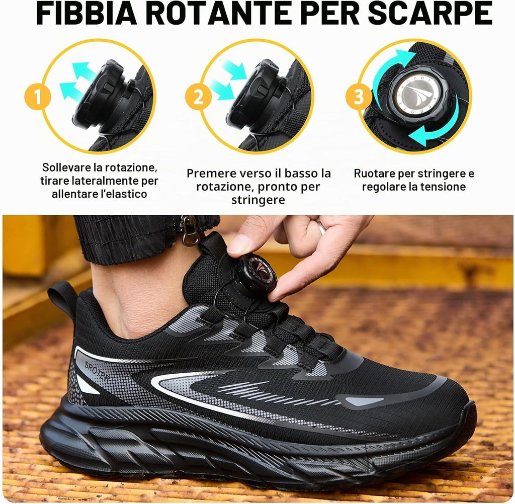 Scarpe Antinfortunistiche Uomo Donna Leggere Scarpe da Lavoro con Punta in Acciaio Traspiranti Scarpe Sicurezza Comode Antiscivolo Antiforatura