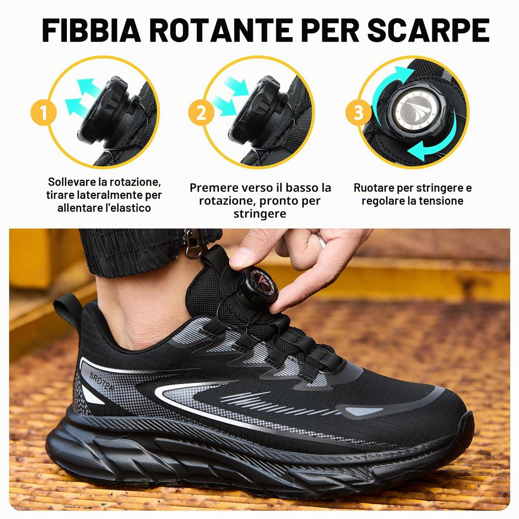 Scarpe Antinfortunistiche Uomo Donna Leggere Scarpe da Lavoro con Punta in Acciaio Traspiranti Scarpe Sicurezza Comode Antiscivolo Antiforatura