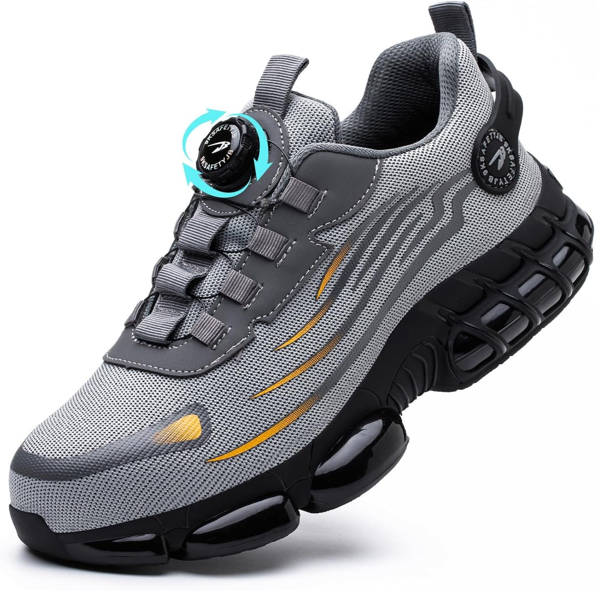 Scarpe Antinfortunistiche Uomo Donna Leggere Traspiranti Sneakers Antiscivolo Scarpe Sicurezza con Punta in Acciaio Regolazione Rapida dei Lacci 36-46 EU