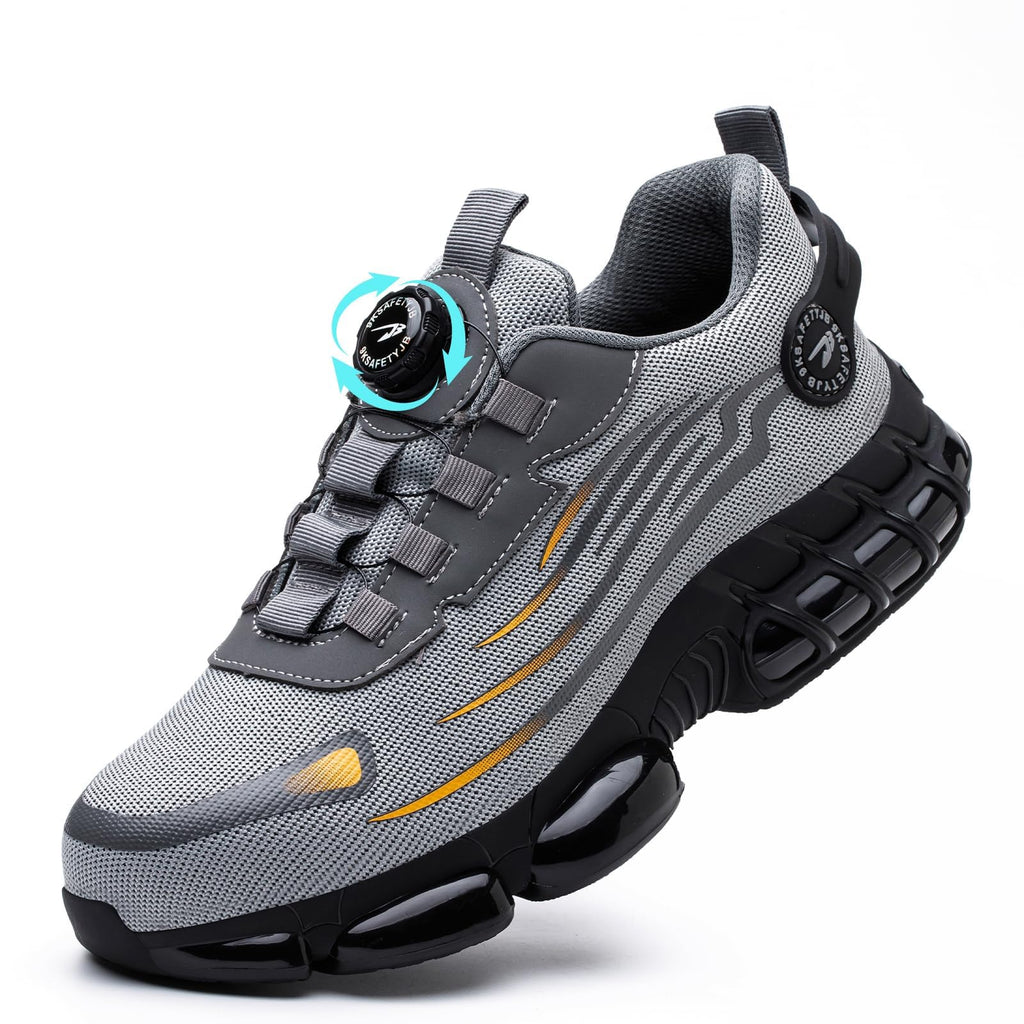 Scarpe Antinfortunistiche Uomo Donna Leggere Traspiranti Sneakers Antiscivolo Scarpe Sicurezza con Punta in Acciaio Regolazione Rapida dei Lacci 36-46 EU