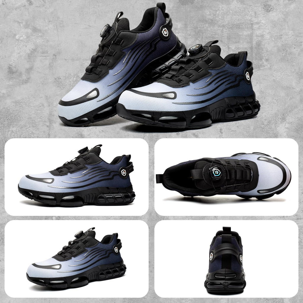 Scarpe Antinfortunistiche Uomo Donna Leggere Traspiranti Sneakers Antiscivolo Scarpe Sicurezza con Punta in Acciaio Regolazione Rapida dei Lacci 36-46 EU