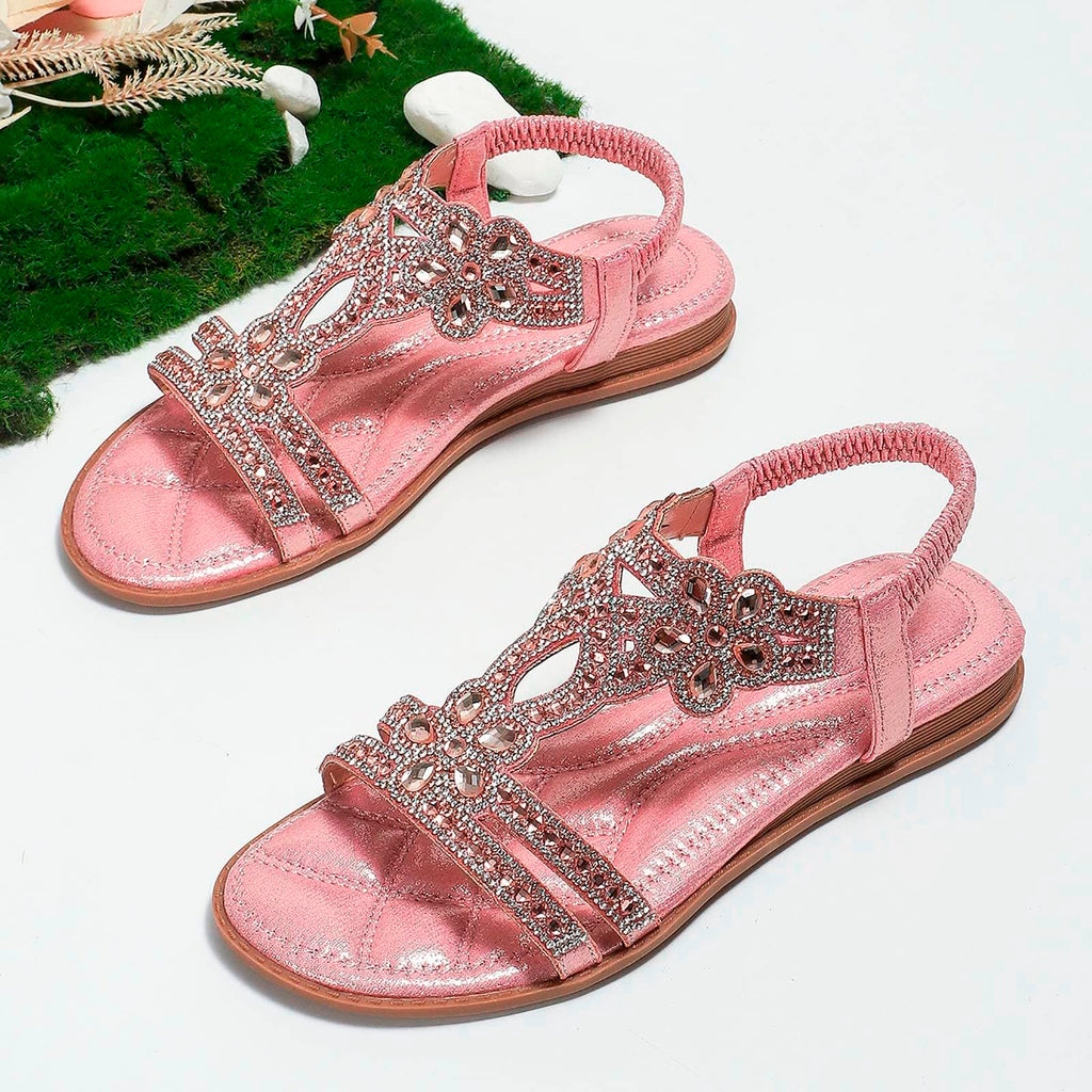 Sandali Donna Estive Eleganti Sandali Gioiello Comode Bassi Sandalo con Strass Bohemia Flip Flops Mare Ciabatte Open Toe Tacco Basso Gladiatore Sandalo Aperte 2025