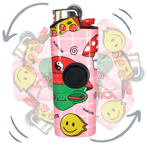 FLKR LYTR® Amazon Prime Fidget Spinner Lighter Case 4 pack for Bic