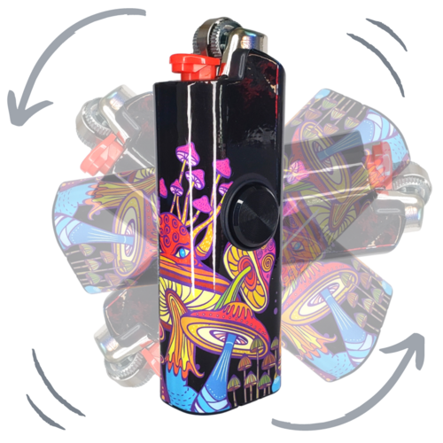 FLKR LYTR® Amazon Prime Fidget Spinner Lighter Case 4 pack for Bic