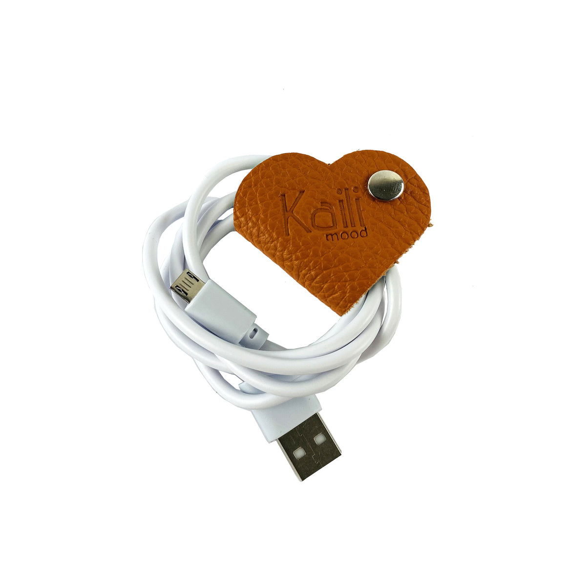 K0039LB | Heart Winder Made in Italy Genuine Full Grain Leather, Dollar Grain - Orange Color - Size: 5 x 8 x 0.5 cm - Package: Rigid bottom/cover Gift Box