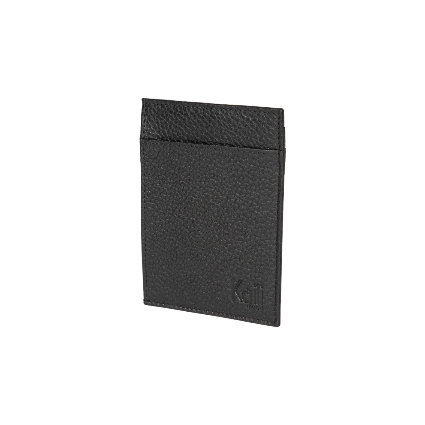 K10307AB | Document Holder/Card Holder RFID protection in genuine full-grain leather, dollar grain. Black color. Dimensions: 12 x 9 x 0.5 cm. Packaging: hard bottom/cover Gift Box