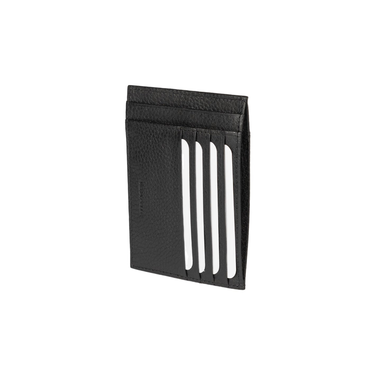 K10307AB | Document Holder/Card Holder RFID protection in genuine full-grain leather, dollar grain. Black color. Dimensions: 12 x 9 x 0.5 cm. Packaging: hard bottom/cover Gift Box