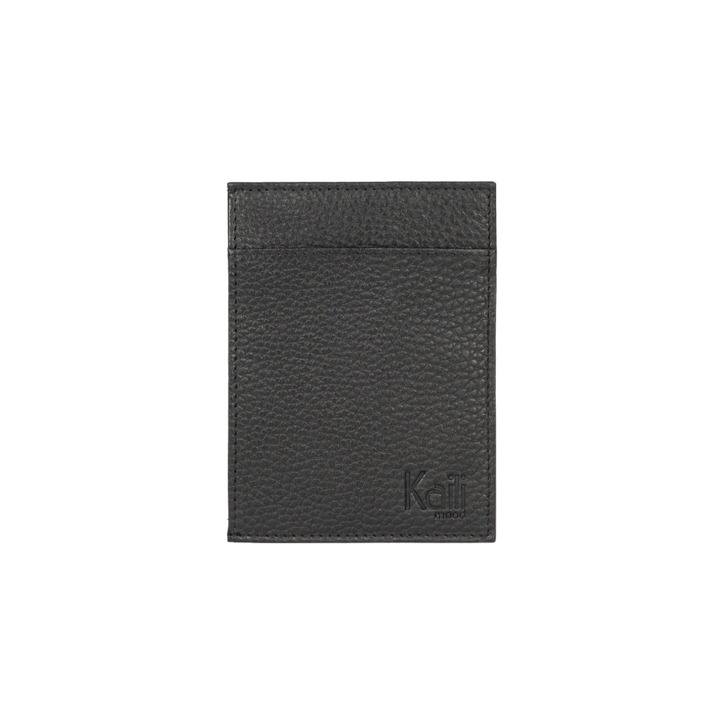 K10307AB | Document Holder/Card Holder RFID protection in genuine full-grain leather, dollar grain. Black color. Dimensions: 12 x 9 x 0.5 cm. Packaging: hard bottom/cover Gift Box