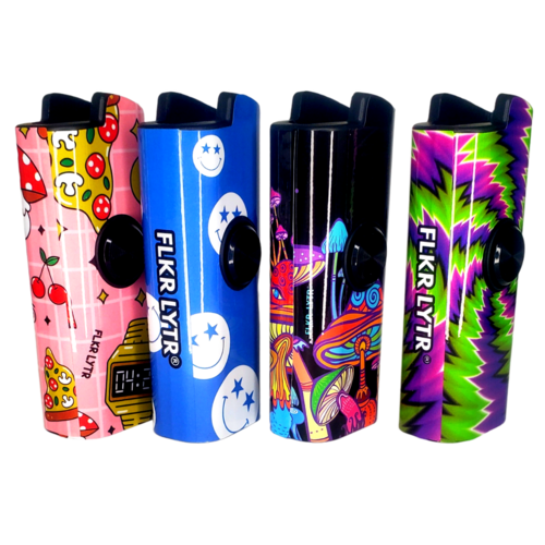 FLKR LYTR® Amazon Prime Fidget Spinner Lighter Case 4 pack for Bic