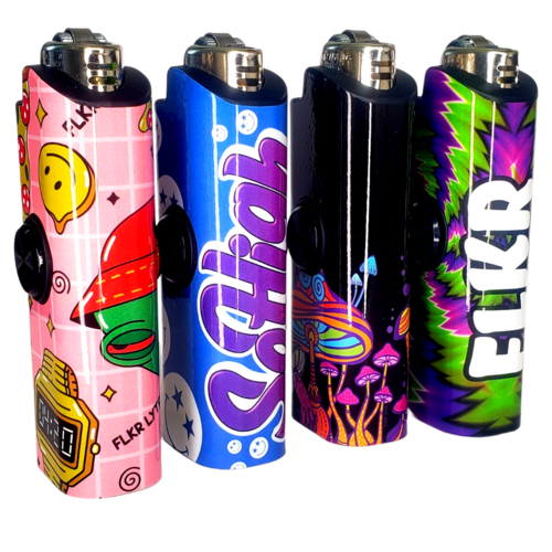 FLKR LYTR® Amazon Prime Fidget Spinner Lighter Case 4 pack for Bic