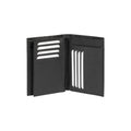 RB12009A | Men's flap pocket wallet in genuine full-grain leather, with light grain. Black color. RFID protection. Size when closed: 9.5 x 13 x 2 cm. Packaging: gift box bottom/cover