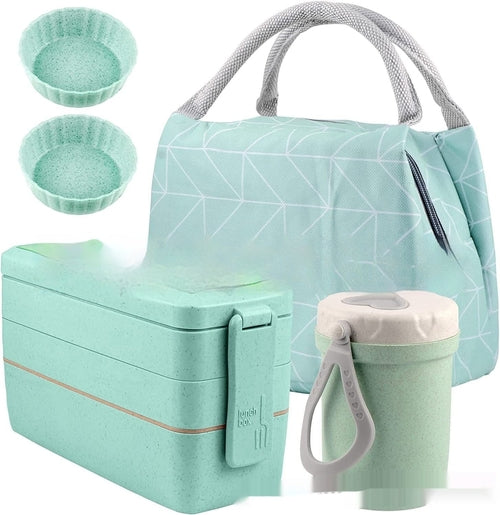 Amazon 8-piece Set Japanese Lunch Box Suit Thermal Bag Breakfast Soup