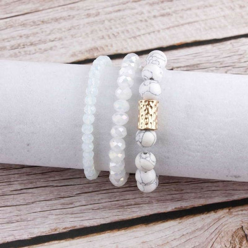 Natural Stone Mala Beads Amazon Stone Stacked Stretch Essential Oil