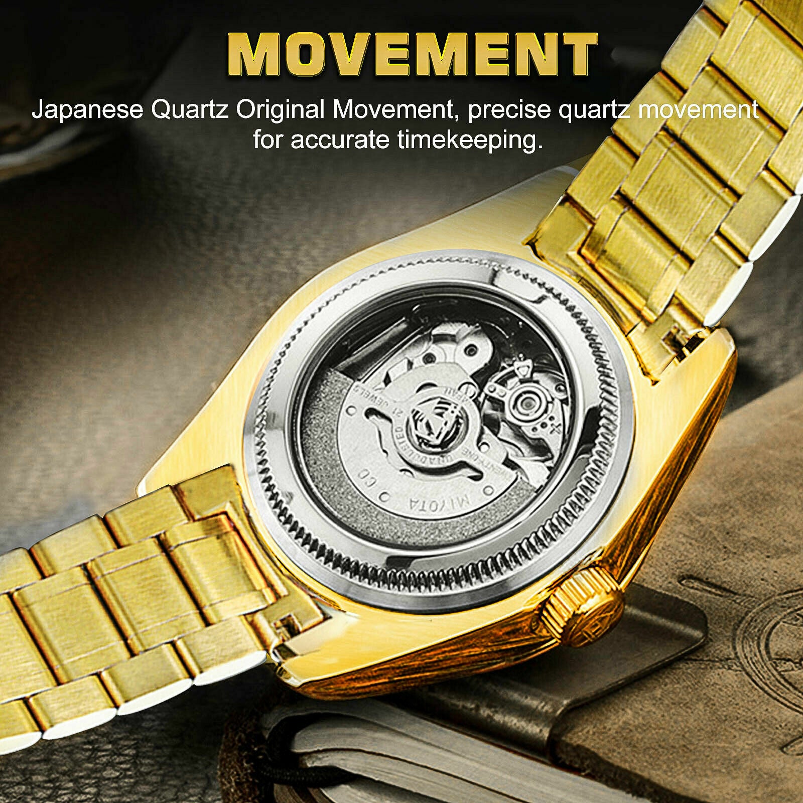 Orologio Uomo Quarzo Oro Impermeabile Classico Acciaio Inox Analogico Business Moda