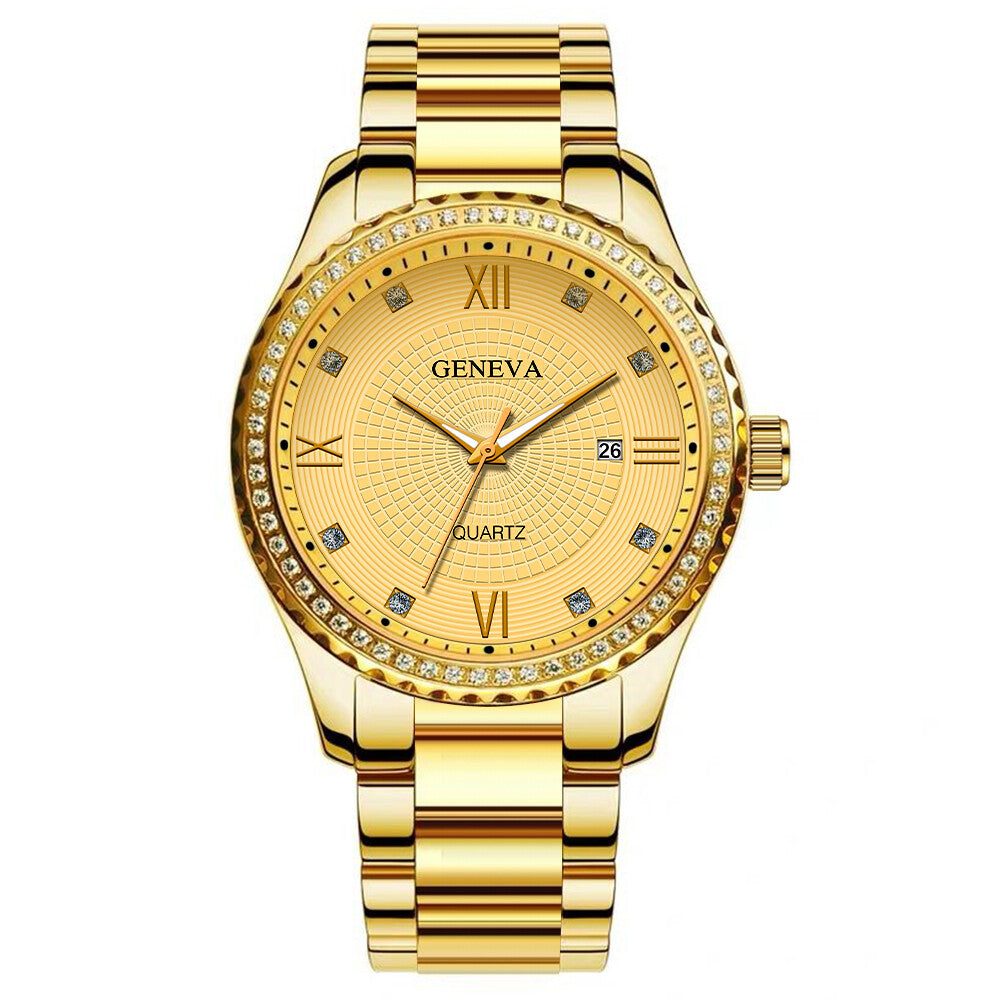 Orologio Uomo Quarzo Oro Impermeabile Classico Acciaio Inox Analogico Business Moda